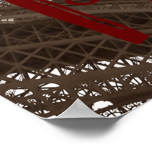 Eiffel Tower Paris Sepia Vintag Poster (Ecke)