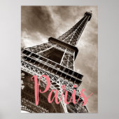 Eiffel Tower Paris Sepia Vintag Poster (Vorne)