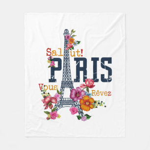 Eiffel Tower Paris Shirt Salut Frische Pasta mache Fleecedecke