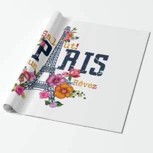 Eiffel Tower Paris Shirt Salut Frische Pasta mache Geschenkpapier