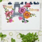 Eiffel Tower Paris Shirt Salut Frische Pasta mache Geschirrtuch (Gefaltet)