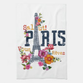 Eiffel Tower Paris Shirt Salut Frische Pasta mache Geschirrtuch (Vertikal)