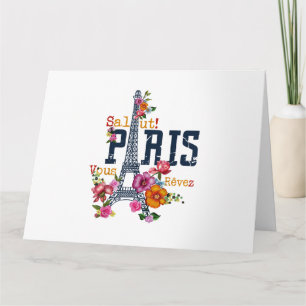 Eiffel Tower Paris Shirt Salut Frische Pasta mache Karte