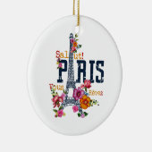 Eiffel Tower Paris Shirt Salut Frische Pasta mache Keramik Ornament (Rechts)
