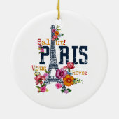 Eiffel Tower Paris Shirt Salut Frische Pasta mache Keramik Ornament (Hinten)
