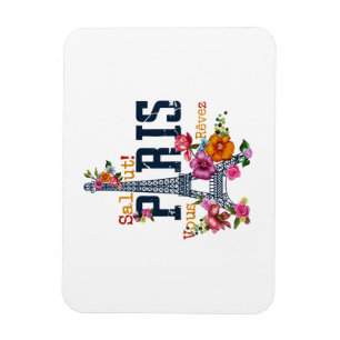 Eiffel Tower Paris Shirt Salut Frische Pasta mache Magnet