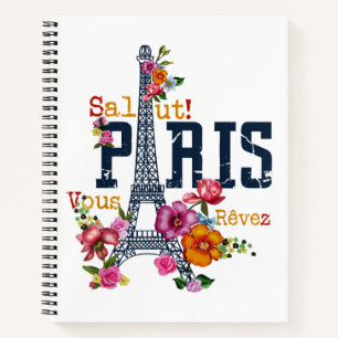 Eiffel Tower Paris Shirt Salut Frische Pasta mache Notizblock