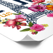 Eiffel Tower Paris Shirt Salut Frische Pasta mache Poster (Ecke)