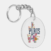 Eiffel Tower Paris Shirt Salut Frische Pasta mache Schlüsselanhänger (Vorderseite links)