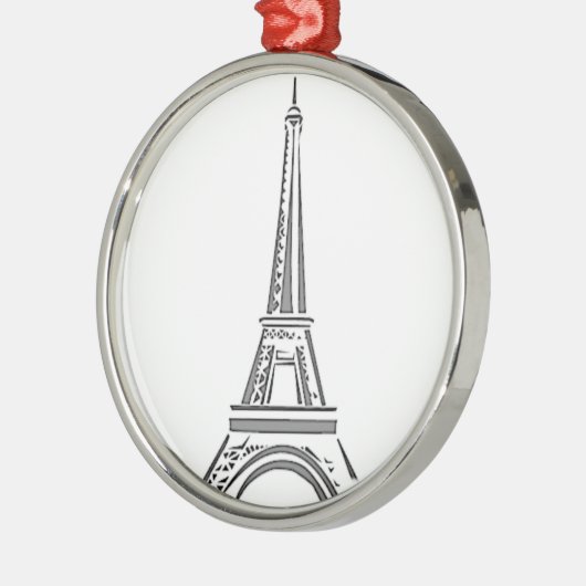 Eiffel Tower Paris Silbernes Ornament (Links)