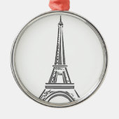 Eiffel Tower Paris Silbernes Ornament (Vorne)
