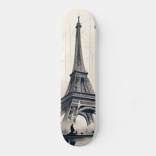Eiffel Tower Paris Skateboard (Vorderseite)