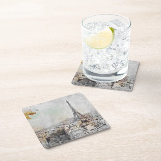 Eiffel Tower Paris Square Paper Untersetzer (Vor Ort)