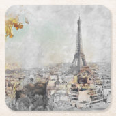 Eiffel Tower Paris Square Paper Untersetzer (Vorderseite)
