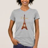 Eiffel Tower Paris Text T-Shirt (Vorderseite)