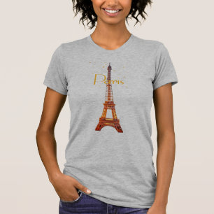 Eiffel Tower Paris Text T-Shirt