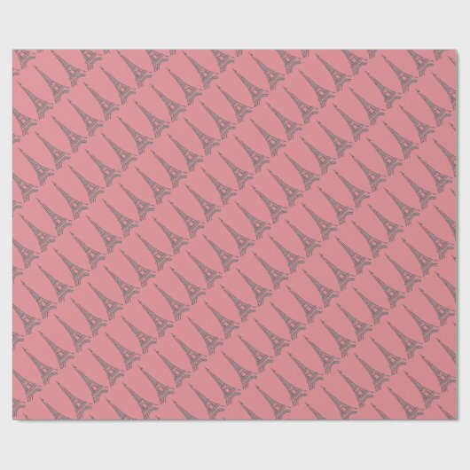 Eiffel Tower Paris Theme Party Wrapping Paper Geschenkpapier (Flach)