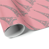 Eiffel Tower Paris Theme Party Wrapping Paper Geschenkpapier (Rolleneckpunkt)