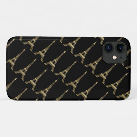 Eiffel Tower Paris Themed Black Case-Mate iPhone Hülle (Rückseite (Horizontal))