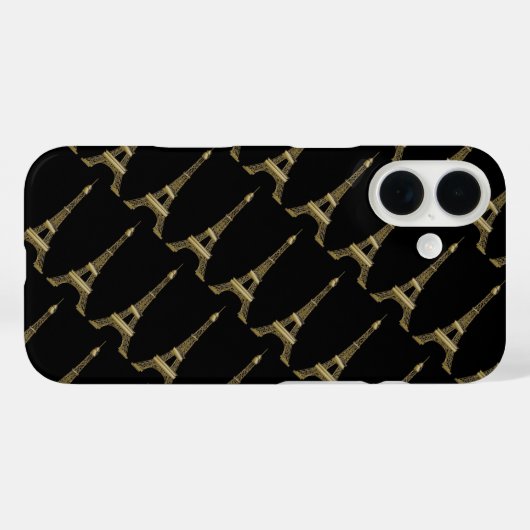 Eiffel Tower Paris Themed Black Case-Mate iPhone Hülle (Rückseite (Horizontal))