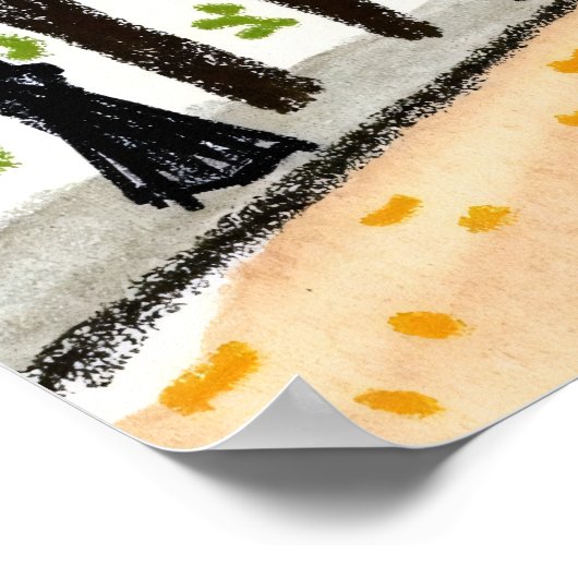 Eiffel Tower Paris Travel Poster (Ecke)