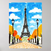 Eiffel Tower Paris Travel Poster (Vorne)