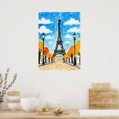 Eiffel Tower Paris Travel Poster (Küche)