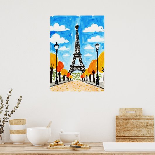 Eiffel Tower Paris Travel Poster (Küche)