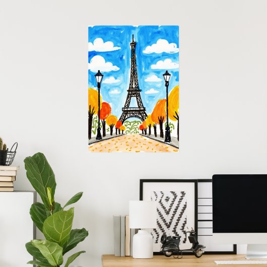 Eiffel Tower Paris Travel Poster (Heimbüro)