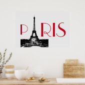 Eiffel Tower Paris Travel Poster (Küche)