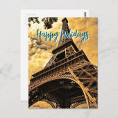 Eiffel Tower Paris Travel Vintage Retro Art Postkarte (Vorne/Hinten)