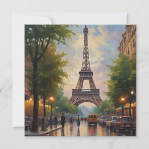 Eiffel Tower Paris Vintag Retro Art Card