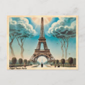 Eiffel Tower Paris Vintage Travel Postkarte (Vorderseite)