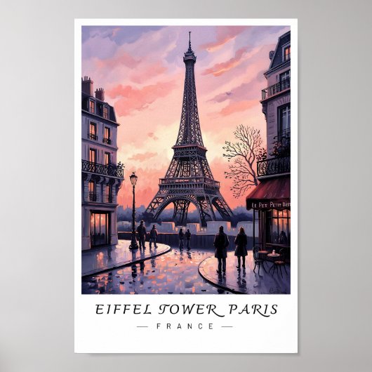 Eiffel Tower Paris Wall Art, Romantic France Poster (Vorne)