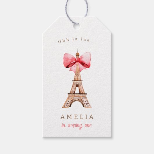 Eiffel Tower Paris Watercolor Geschenkanhänger (Vorderseite)