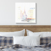 Eiffel Tower | Paris Watercolor Leinwanddruck (Insitu (Schlafzimmer))