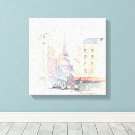 Eiffel Tower | Paris Watercolor Leinwanddruck (Insitu (Holzboden))