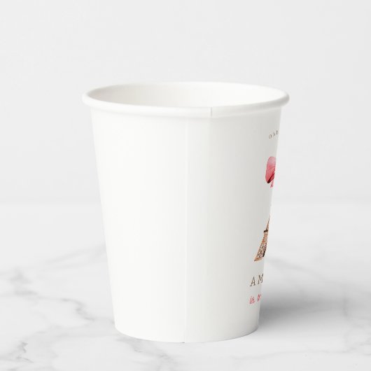 Eiffel Tower Paris Watercolor Pappbecher (Rechts)