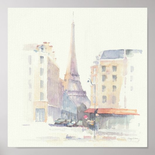 Eiffel Tower | Paris Watercolor Poster (Vorne)
