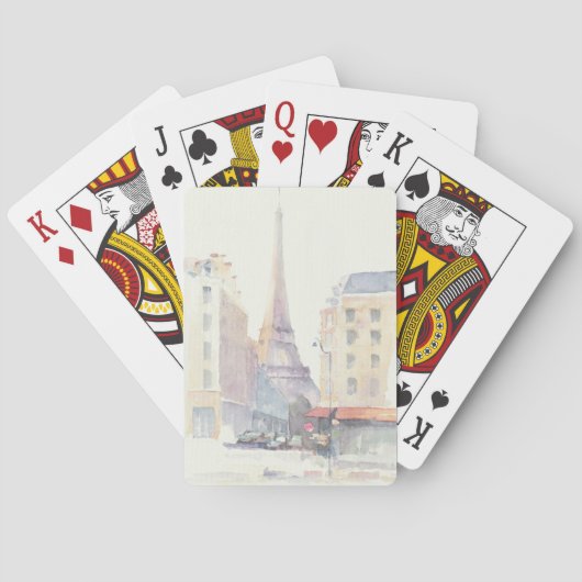 Eiffel Tower | Paris Watercolor Spielkarten (Rückseite)
