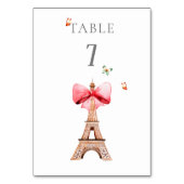Eiffel Tower Paris Watercolor Tischnummer (Vorderseite)