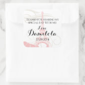 Eiffel Tower Paris Wedding Quadratischer Aufkleber (Tasche)