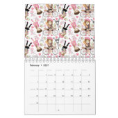 Eiffel Tower Parisian Girl Paris Flower Pink Heart Kalender (Feb 2027)