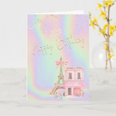 Eiffel Tower Parisian Holographic Birthday Karte (Gelbe Blume)