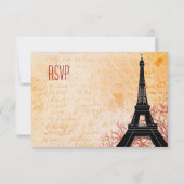 Eiffel Tower Peach UAWG RSVP Karte (Rückseite)