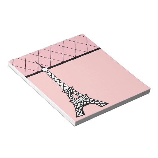 Eiffel Tower Pink Paris Notepad Geschenk Notizblock (angewinkelt)