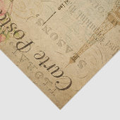 Eiffel Tower Pink Roses Französisch Ephemera Decou Seidenpapier (Ausschnitt)