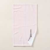Eiffel Tower Pink Stripe Bath Towel Set (Handtuch)
