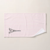 Eiffel Tower Pink Stripe Bath Towel Set (Handtuch)