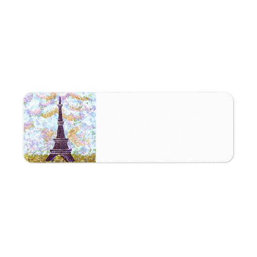 Eiffel Tower Pointillism Himmelsgras-Adressetikett (Vorne)